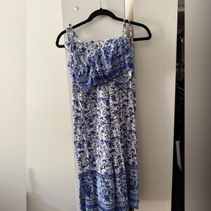 Blue and White Floral Two Piece Set